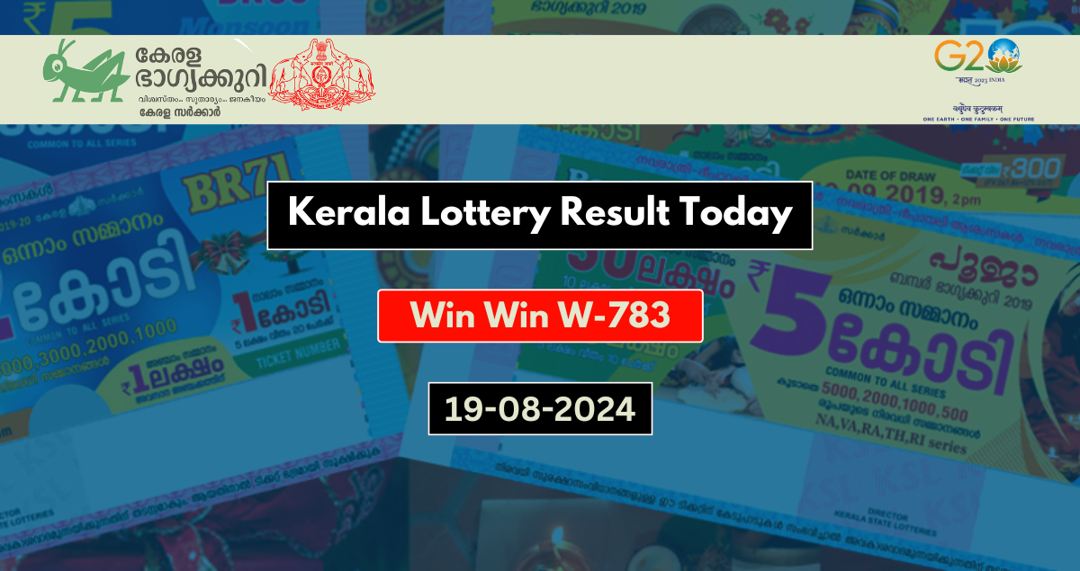 Kerala Lottery Win Win W 783 Result Today 19-8-2024