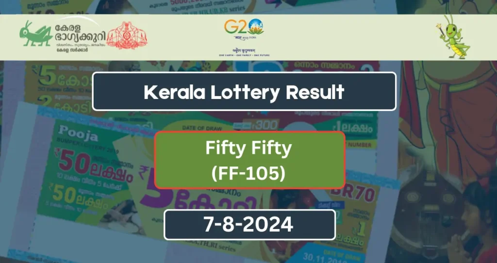 Kerala lottery fifty fifty ff 105 result 7-8-2024