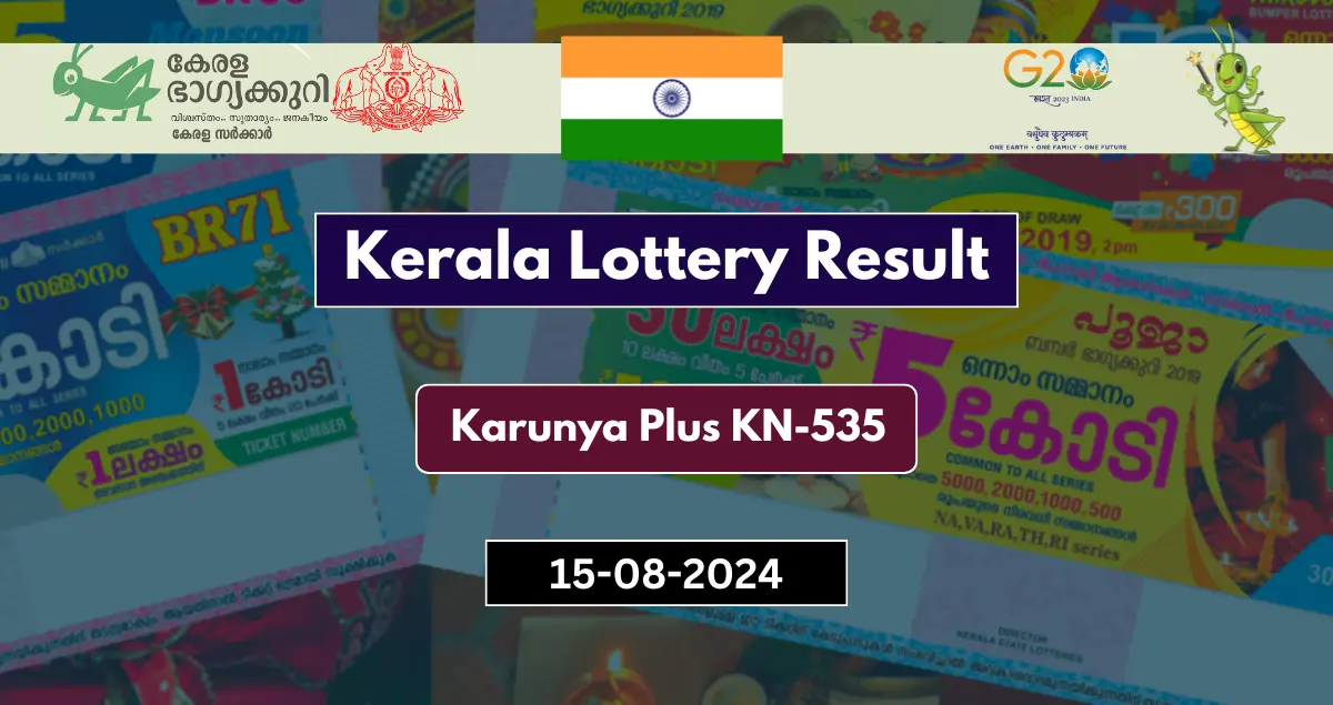 Kerala Lottery Karunya Plus KN 535 Result Today (15-8-2024)