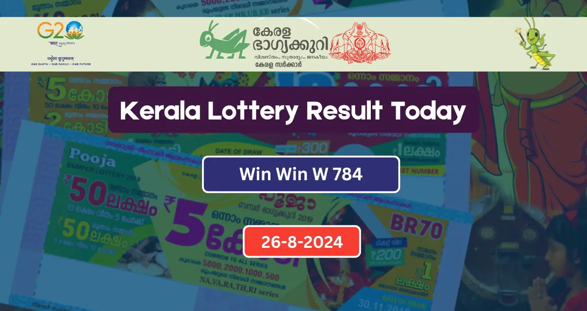 Kerala Lottery Win Win W 784 Result Today (26-8-2024)