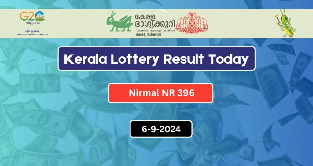 Kerala Lottery Result Today 6-9-2024 Nirmal NR 396