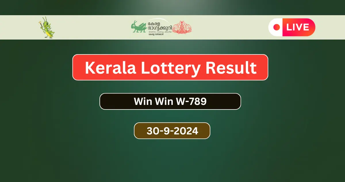 Kerala Lottery Result Today 30.9.2024 Win Win W 789